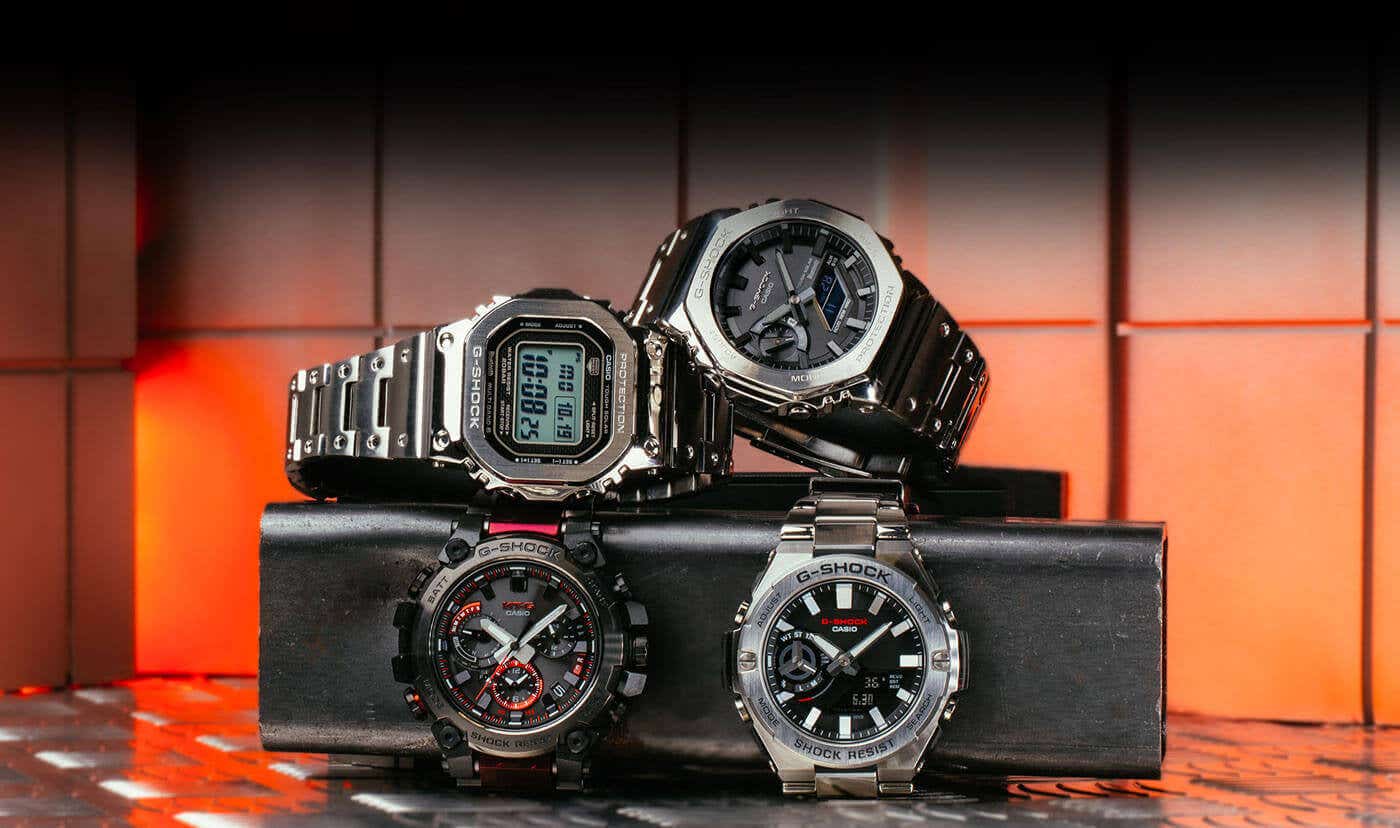 Metal twisted g shock sale