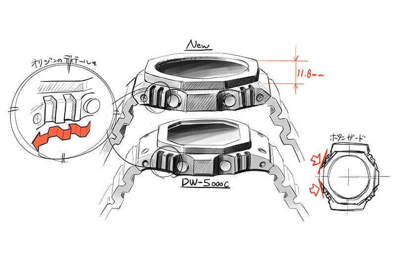 G shock case discount diameter