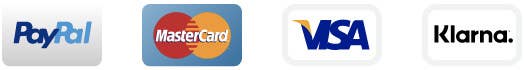 Paypal, Mastercard, Visa, Klarna